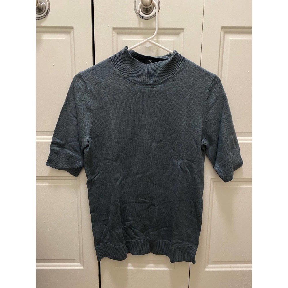 Ann Taylor Short Sleeve Mockeneck Sweater Top